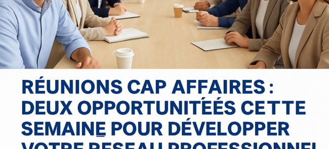 Réunions CAP Affaires : deux opportunités cette semaine pour développer votre réseau professionnel