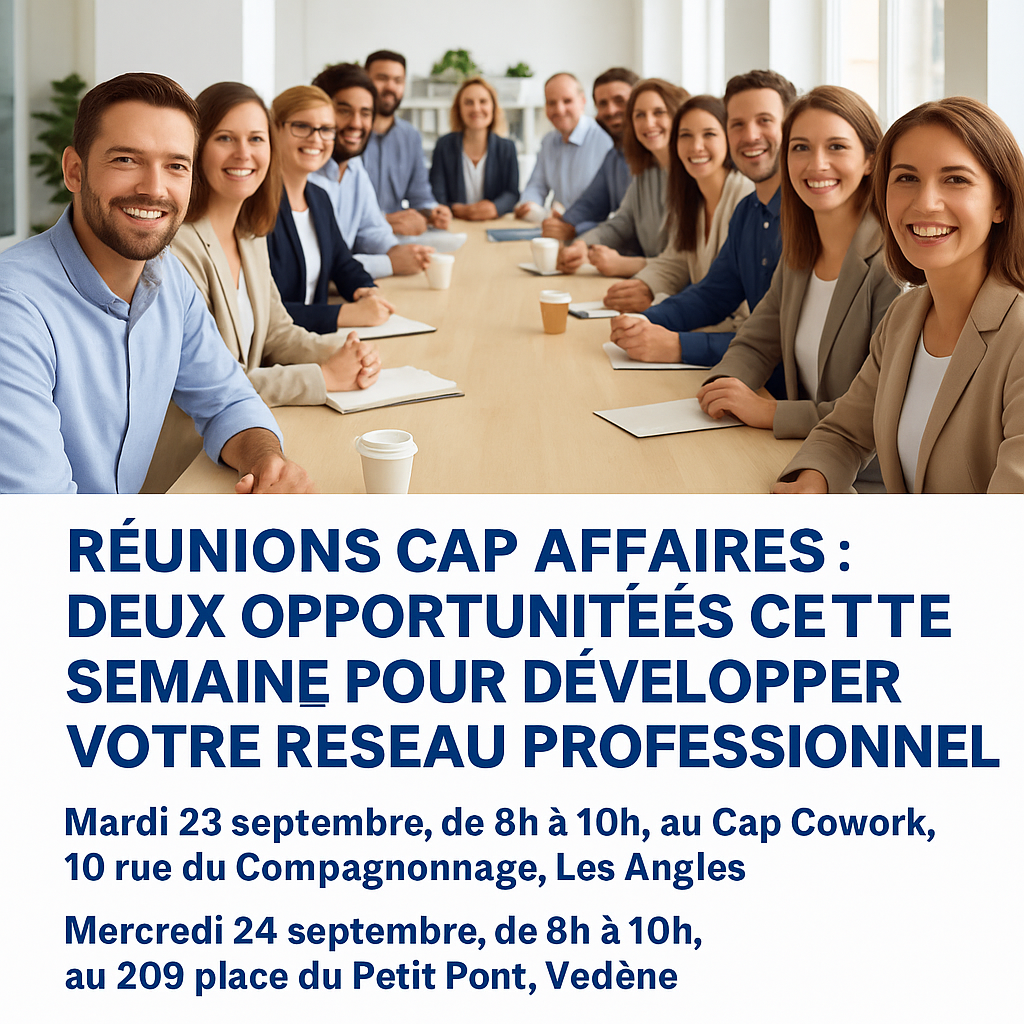 Réunions CAP Affaires : deux opportunités cette semaine pour développer votre réseau professionnel